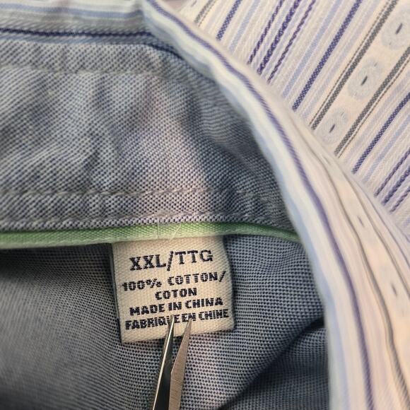 Tommy Bahama Jeans Island Crafted Modern Fit Blue Stripped Men's Dress Shirt XXL - Picture 4 of 4